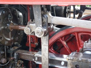 Detailaufnahme des Triebwerks der Dampflokomotive 52 4867