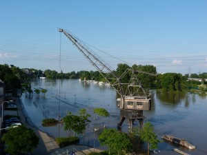 Blick von der Leunabrücke, Frankfurt am Main Höchst, am 5. Juni 2013