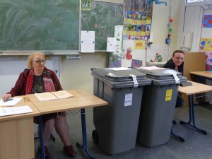 Wahlraum des Wahlbezirks 622-01 in Frankfurt am Main Unterliederbach