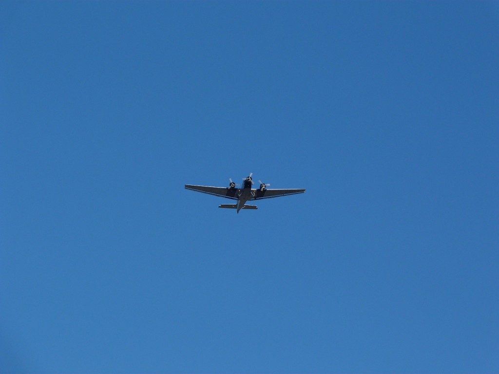 Ju52/m3 über der Blumenwiese Unterliederbach