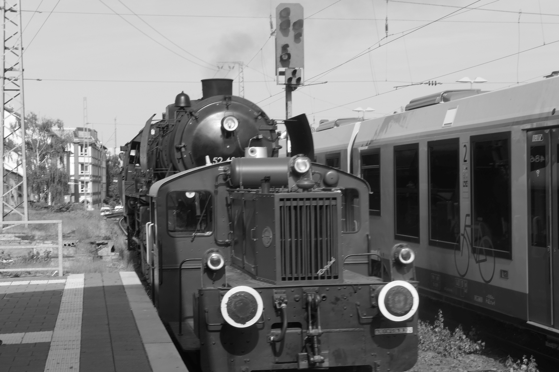 52 4867, Güterzugdampflokomotive, HEF, Frankfurt-Höchst, Köf II, 322 607-3