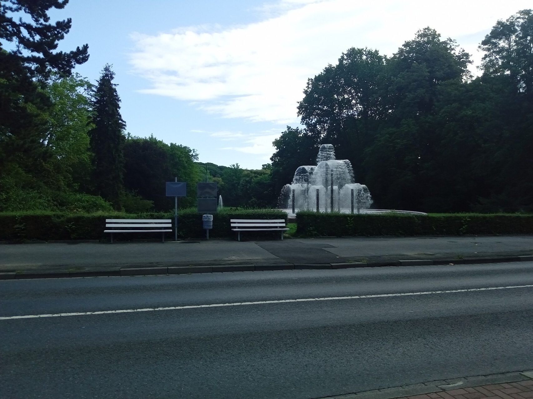 Springbrunnen, Fontaine, Ersatzhaltestelle, Bushaltestelle, Kurpark, Bad Homburg, Kaiser-Friedrich-Promenade