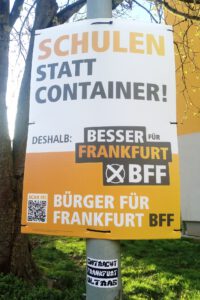Frankfurt am Main, Unterliederbach, Sieringstraße, Wahlplakat
