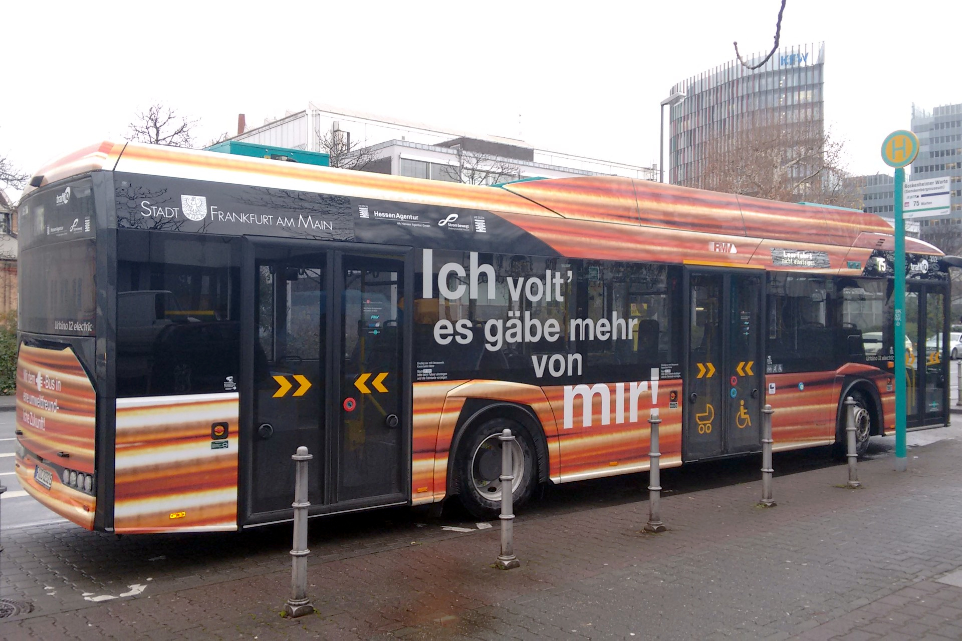 Frankfurt am Main, Bockenheim, E-Bus, Linie 75